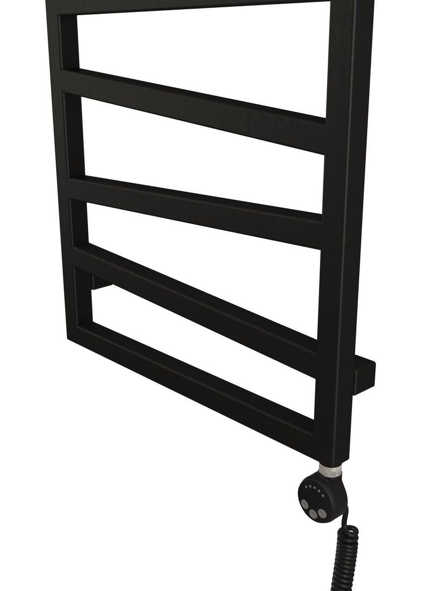 Elektrinis rankšluosčių džiovintuvas Terma ZigZag, metalinė juoda, 50 cm x 107 cm, 400 W, dešininis, pilnai paruoštas naudojimui