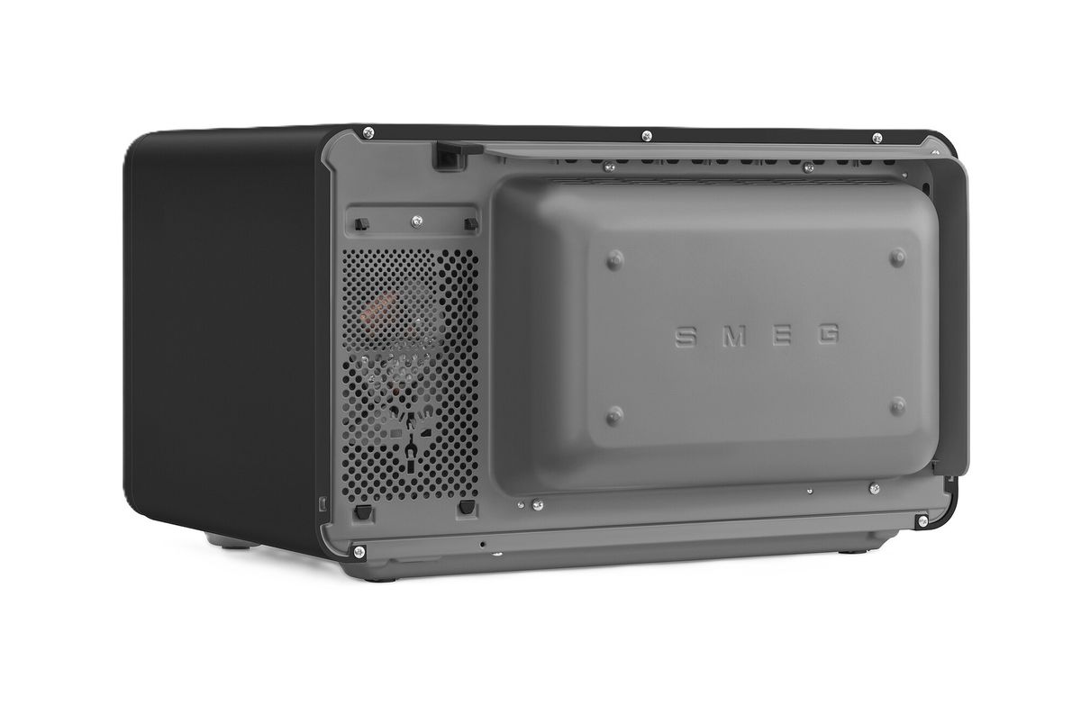 SMEG mikrobangų krosnelė, MOC02BLMEU su grilium, karštu oru ir Air fry funkcija