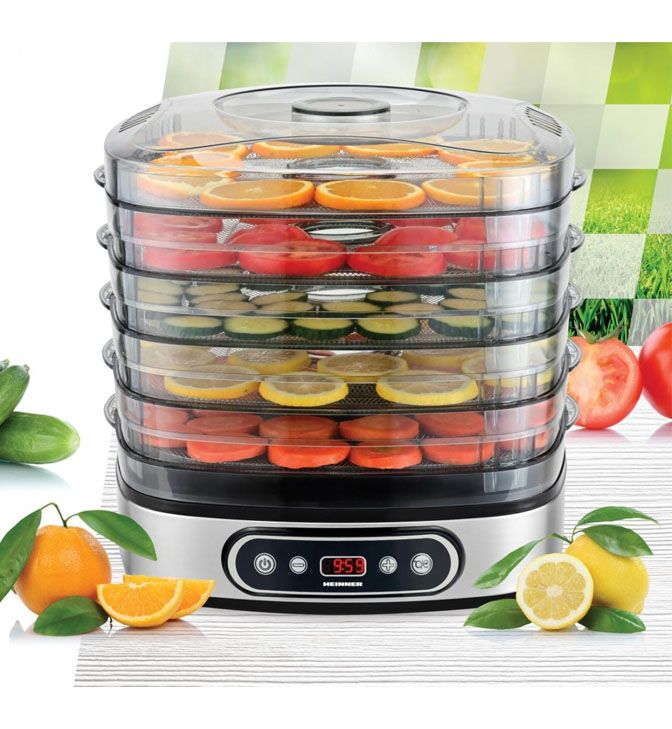 Vaisių ir daržovių džiovintuvas 320–380 W, 18,5 l HFD-K380SSBK HEINNER Vaisių ir daržovių džiovintuvas 320–380 W, 18,5 l HFD-K380SSBK HEINNER