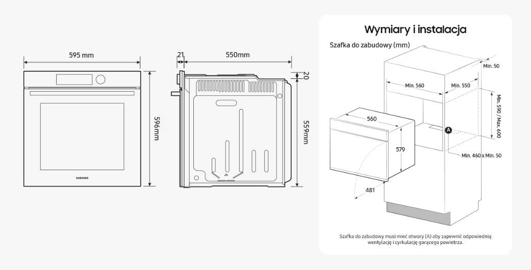 Įmontuojama orkaitė Samsung NV7B4020ZAK