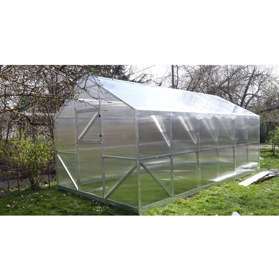 Šiltnamis CLASIC (plotis 2,5m) NANO polikarbonatas 4 mm, 8m