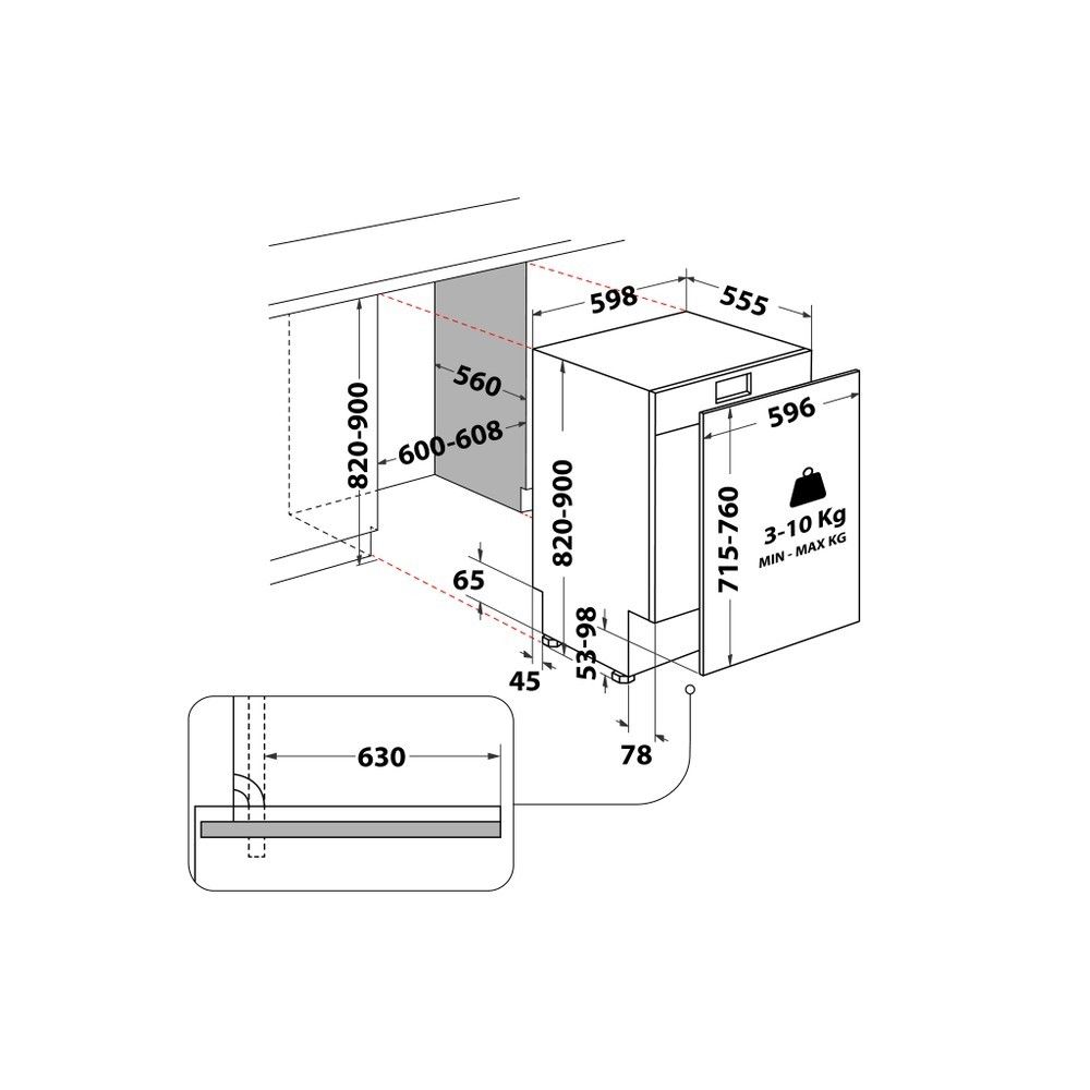 Įmontuojama indaplovė Whirlpool W7I HP42 L Įmontuojama indaplovė Whirlpool W7I HP42 L