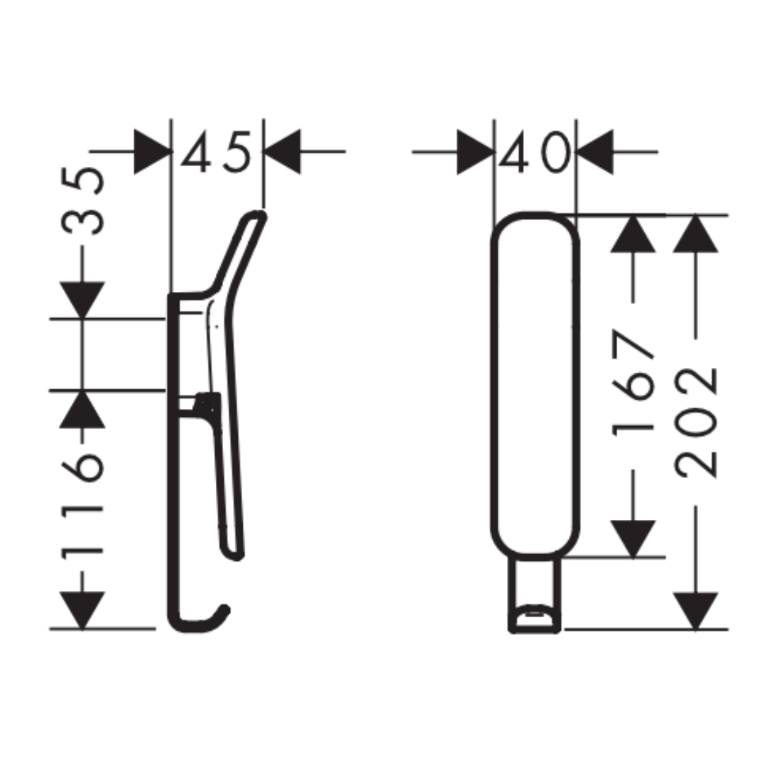 Kabliukas dvigubas AXOR BOUROULLEC, chromas ,42601000