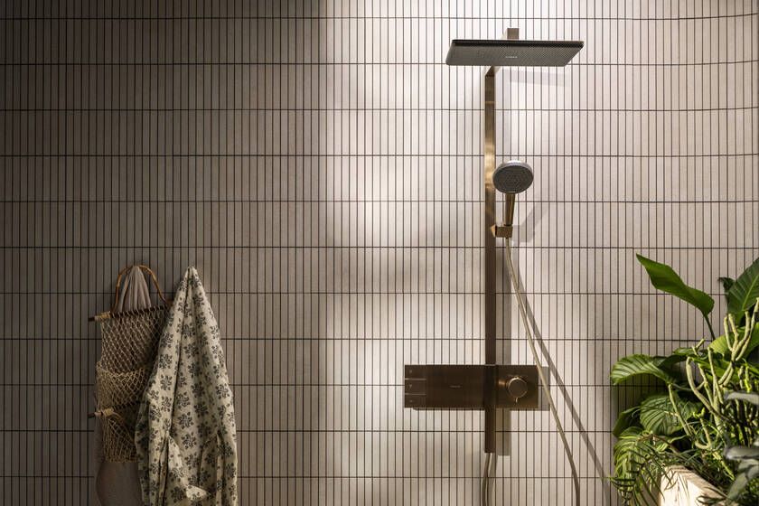 Dušo sistema HANSGROHE Raindance Alive Q su termostatu šlifuotos bronzos, 24591140