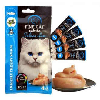FINE CAT Cremy skanėstas katėms su lašiša 4x15g (24), RAP8051