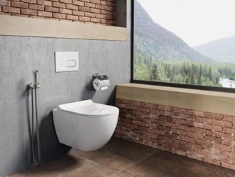 Pakabinamas WC Ravak Uni Chrome RimOff set, baltas, X03081