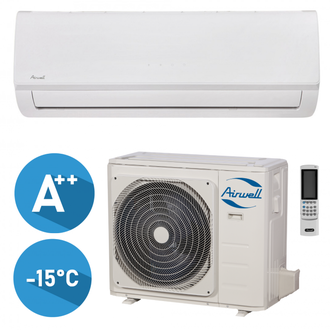 Oro kondicionierius/šilumos siurblys Airwell AURA, efektyvus šildymas iki -15°C, šaldymas 5,28 kW, šildymas 5,57 kW