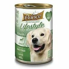 PRINCE Lifestyle visavertis šlapias ėdalas šunims su ėriena, 405g