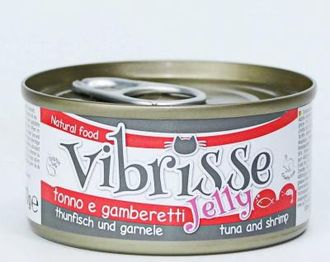 VIBRISSE konservai katėms su tunu ir krevetėmis drebučiuose 70g 12vnt (24), C1018425