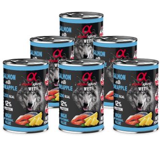 ALPHA SPIRIT WET konservas su lašiša ir ananasais 400g 6vnt, A4000541