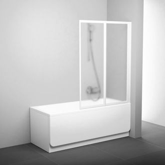 Vonios sienelė Ravak VS2 105 balta+stiklas Grape, 796M0100ZG