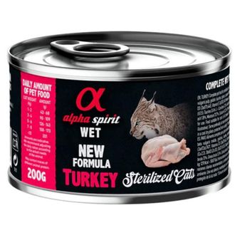 A/S WET konservas sterilizuotoms katėms su kalakutiena 200g 6vnt, A40250732