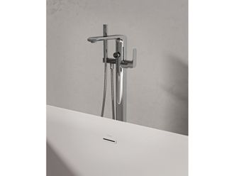 Vonios maišytyvas iš grindų su rankiniu dušeliu komplekte FL08000CRRB07A , chromas X070440