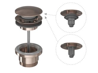 Ravak Praustuvo sifono galvutė ClickClack/galvutė, šlifuoto grafito, X03048