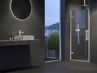 Dušo durys Ravak COSD1-90 baltas matinis+stiklas Transparent, X0VV70E00Z1