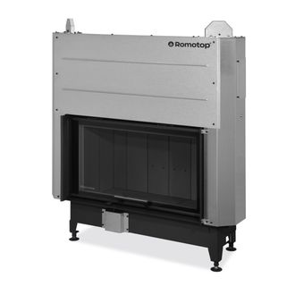 Plieninis židinio ugniakuras Romotop KV HEAT H3LF06 88.50.06, juoda pakura IGN, pakeliamomis durimis