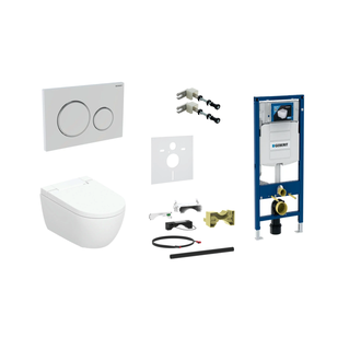 Geberit AquaClean Alba Premium komplektas su Duofix Sigma WC instaliacine sistema, Sigma 20 Round mygtukas, baltas