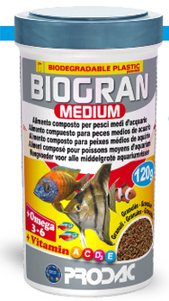 PRODAC BIOGRAN MEDIUM vidutinės granulės žuvim 250ml 120g, BM250.1