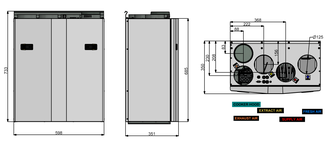 Rekuperatorius ENSY WAVE 200H vert. deš.p. su Wi-Fi ir Bluetooth valdikliu