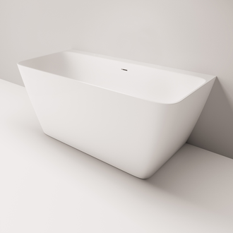 Akmens masės vonia PAA Quadro Wall 160x76 cm, balta blizgi