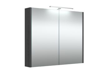 Veidrodinė spintelė Serena su LED apšvietimu 80 cm, juodas ąžuolas 1402501