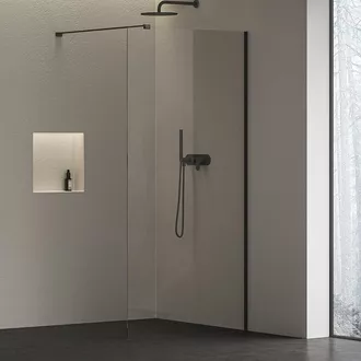 Dušo kabina Ravak Walk-In Air Wall 120 juodas+skaidrus stiklas, GW9WG0300Z1C
