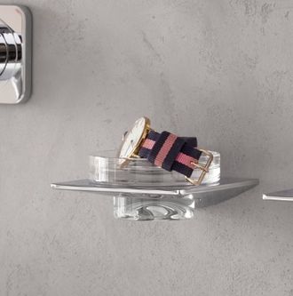 Pakabinama stiklinė muilinė su laikikliu Emco ART chromas 163000101