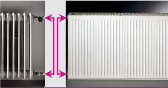 Renovacinis plieninis radiatorius HM 22C-AT-55-1800, prijungimas šoninis