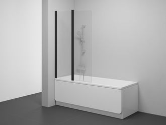 Vonios sienelė Ravak CVS2 100 K juoda+stiklas Transparent, 7QLA0300Z1
