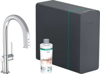 Maišytuvas plautuvei 210 AQITTURA M91 su ištraukiama galvute ir atšaka filtruotam vandeniui, chromas 76836000