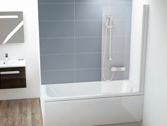 Vonios sienelė Ravak CVS1-80 R balta matinė+stiklas Transparent 7QR40E00Z1
