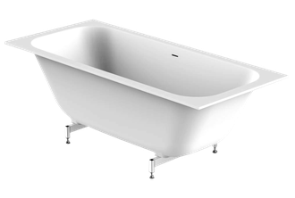Įleidžiama akmens masės vonia Balteco Vigo 180x80 cm Xonyx™, balta blizgi