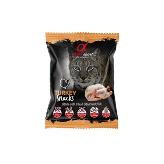 ALPHA SPIRIT SNACKS CAT skanukai katėms su kalakutiena 50g, A8002350