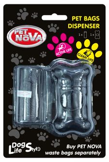 PET NOVA higieniniai maišeliai su juodu dėklu, WDISPENSER-BL