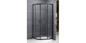 Pusapvalė dušo kabina Roth Albis 90x90 cm su juodais profiliais