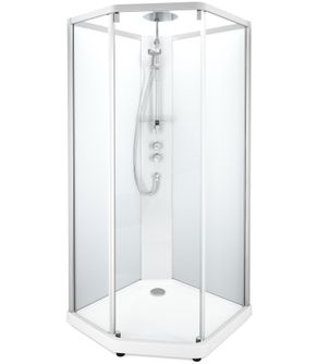 Dušo boksas Contura Shower 10-5 Comfort 90x90 cm, baltas profilis / skaidrus stiklas, 558.924.00.2