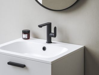 Praustuvo maišytuvas 165 mm be dugno vožtuvo, Ravak CR II 014.22BL, juodas, X070590