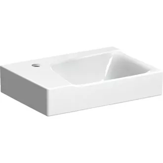 Geberit Xeno² praustuvas mažoms patalpoms: 40x12.5x28cm, balta / KeraTect, Maišytuvo skylė kairėje, 500528011