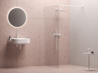 Dušo sienelė Ravak Walk-In Wall Set 110, balta matinė+stiklas Transparent, GW9WD0E0SZ1