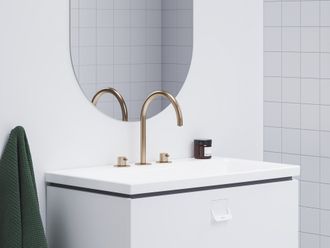 Praustuvo maišytuvas Ravak Espirit 270 mm, 3 dalių be dugno vožtuvo, Rose Gold Brushed X070349