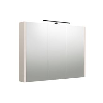 Veidrodinė spintelė su juodu šviestuvu Raguvos Baldai, pilkas kašmyras, 100 cm, 2003706