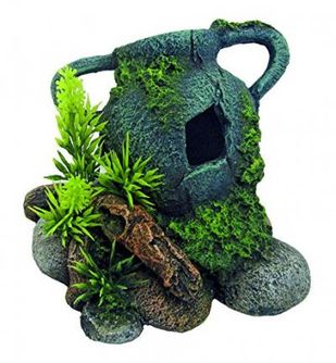 AMTRA juoda dekoracija amfora su oro žarnele 13.7x12x10.5cm, A8011747