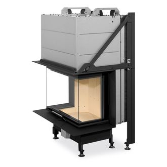 Plieninis židinio ugniakuras Romotop Heat HC3LH21+K1 65.52.31, su montavimo rėmu, stiklas trijų dalių