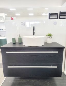 Pastatomas praustuvas su spintele Serena 100 cm, juodas ąžuolas 1431370101