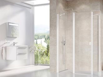 Dušo sienelė Ravak CPS-90 balta matinė+stiklas Transparent, 9QV70E00Z1