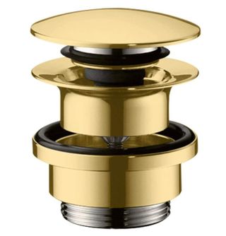 Sifono dugno vožtuvas Hansgrohe Clic Clac Polished Gold Optic 50100990