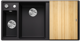 Silgranitinė plautuvė BLANCO AXIA III 6 S LI SILG PDUR Juoda Z.ES InFino M.AF
