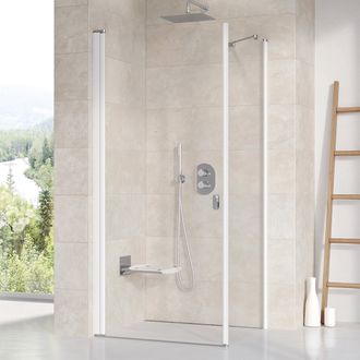 Dušo durys Ravak Chrome CRV1-90 balta+stiklas Transparent 1QV70101Z1