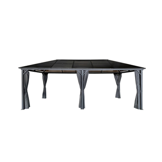 Lauko pavėsinė su užuolaidomis, 3 × 6 m