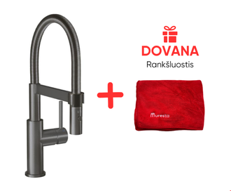 Maišytuvas plautuvei Villeroy & Boch su ištraukiamu dušeliu, antracitas 92730005